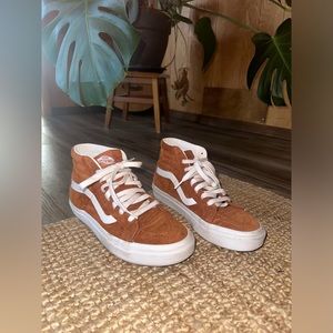 Vans Off The Wall Old Skool Suede High Tops in Rust